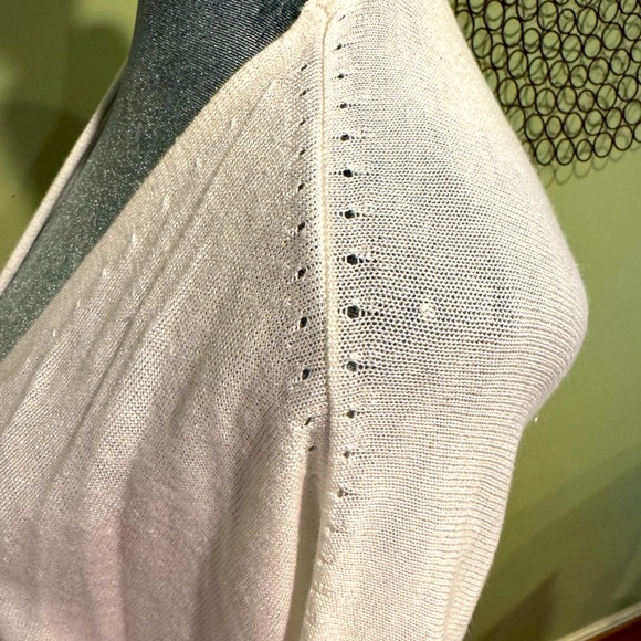 J. Jill White Open-Front Linen Cardigan Sweater - Picture 2 of 6